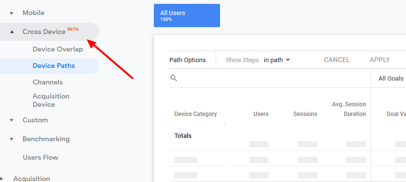 cross-device attribution reporting in Google Ads