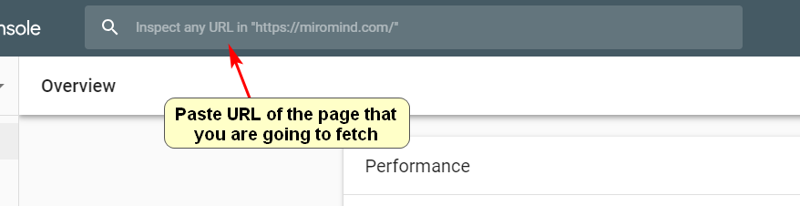 Screenshot of how to use the “Fetch as Google” in Google Search Console