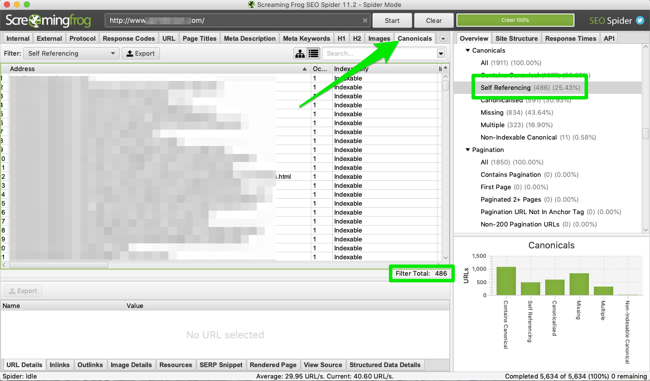screenshot example of using Screaming Frog to scan through XML sitemaps