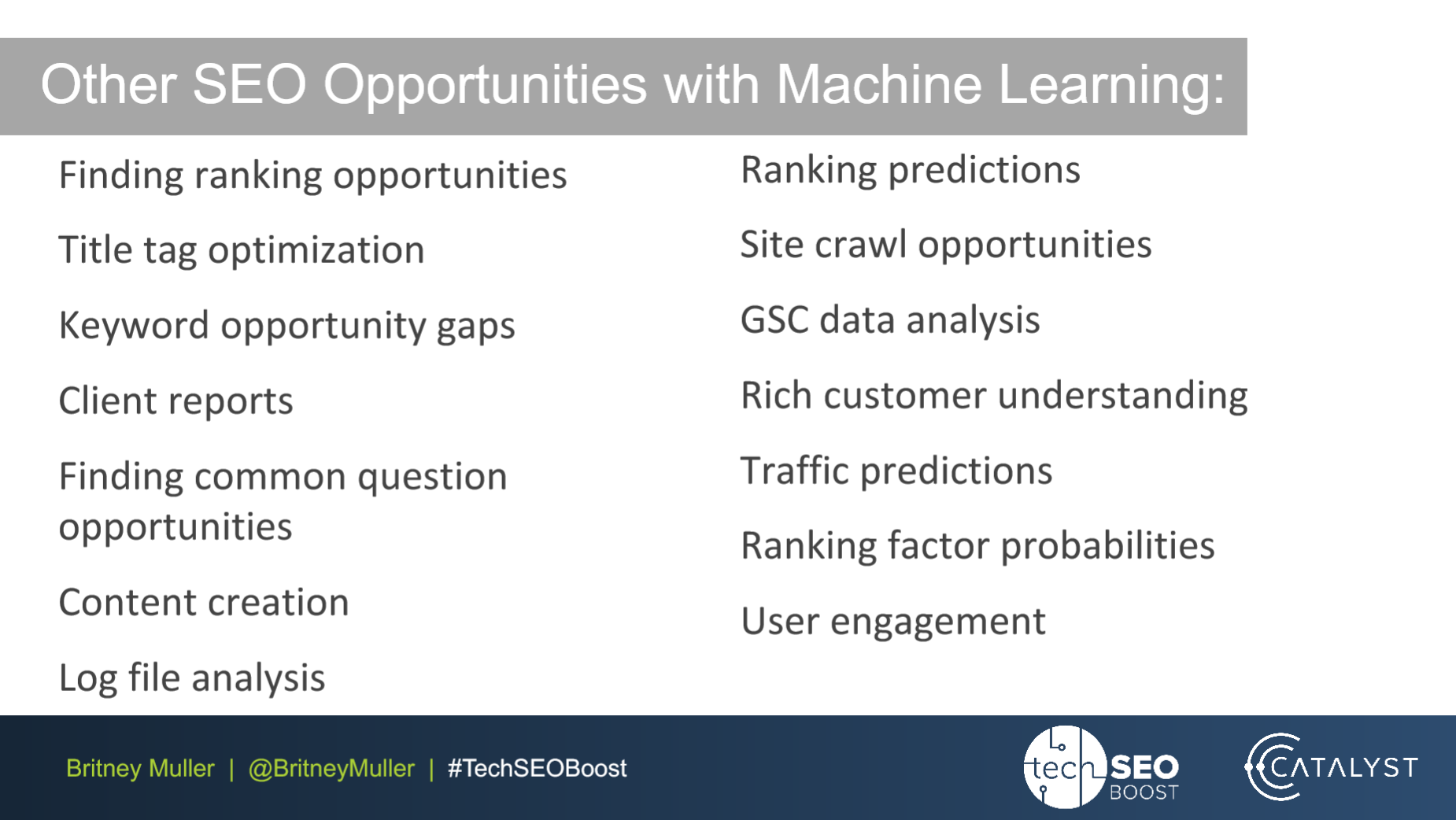 opportunities with machine learning