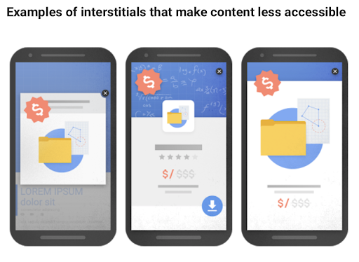 Google page experience - Remove interstitials