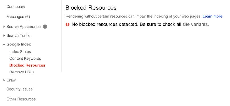 Search Console Blocked Resources